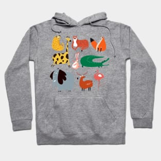 Hand Drawn Animals Funny Hoodie